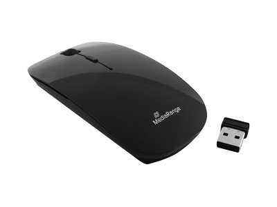 MEDIARANGE MROS215 - Maus - optisch - 3 Tasten - kabellos - 2.4 GHz - kabelloser Empfänger (USB)