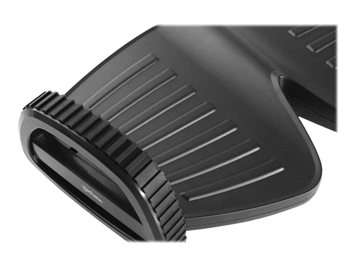 Manhattan Foot RestRocker, Under-Desk Comfort and Productivity Enhancer, Two Rocking Motions, 277 x 502mm, Textured Surface, Black, Lifetime Warranty