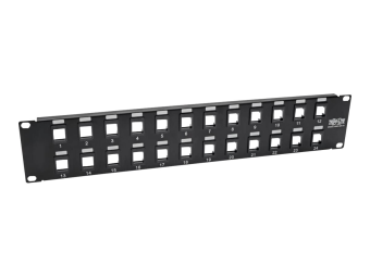 Tripp Eaton Tripp Lite Series 24-Port 2U Rack-Mount Unshielded Blank KeystoneMultimedia Patch Panel RJ45 Ethernet USB HDMI Cat5e6 - Patch Panel - Schwarz - 2U - 48.3 cm (19)