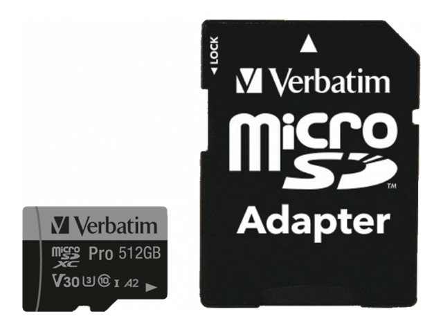 Verbatim PRO U3 - Flash-Speicherkarte (microSDXC-an-SD-Adapter inbegriffen)