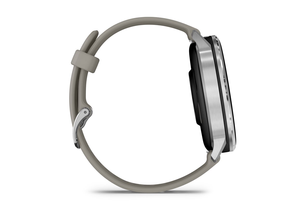 Garmin Venu 4 - 45 mm - silber - intelligente Uhr mit Band - Silikon - silver gray - Handgelenkgröße 135-200 mm - Anzeige 3.53 cm (1.4")