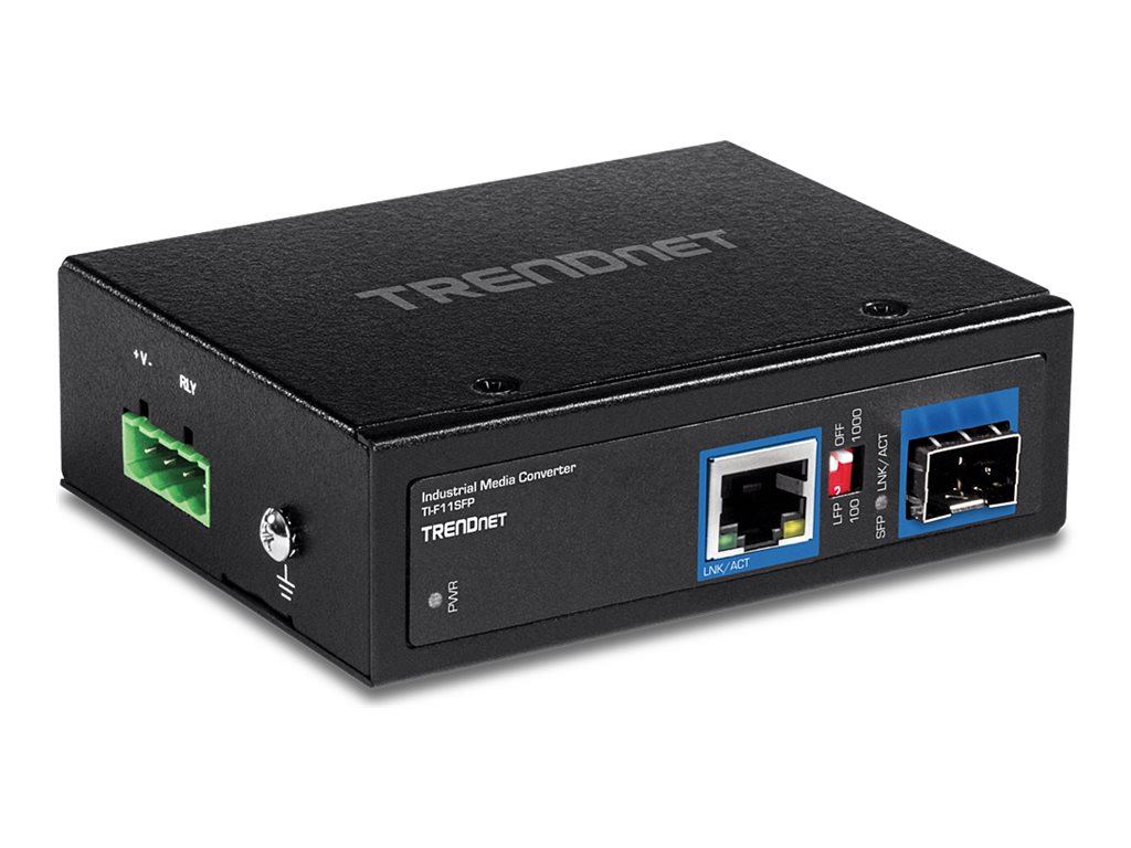 TRENDnet TI-F11SFP - Medienkonverter - 1GbE - 10Base-T, 100Base-TX, 1000Base-T - RJ-45  SFP (mini-GBIC)