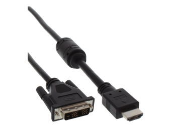 InLine HDMI-DVI Adapterkabel - 19pol Stecker auf 18+1 Stecker - mit Ferrit - 1,8m