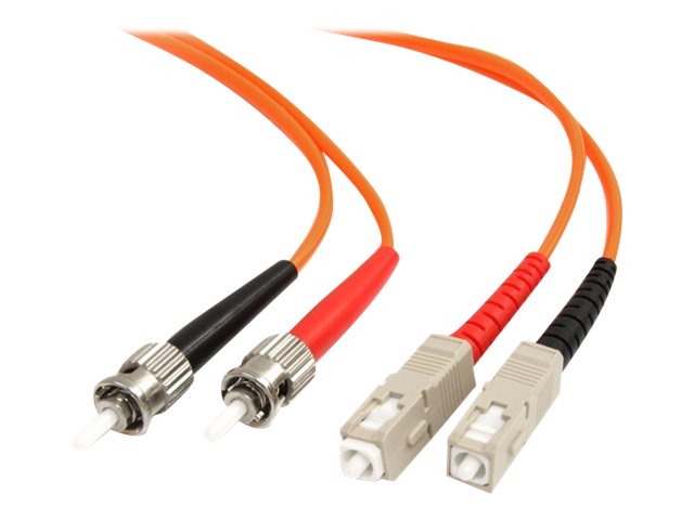 StarTech.com 2m Fiber Optic Cable - Multimode Duplex 62.5125 - LSZH - STSC - OM1 - ST to SC Fiber Patch Cable (FIBSTSC2)