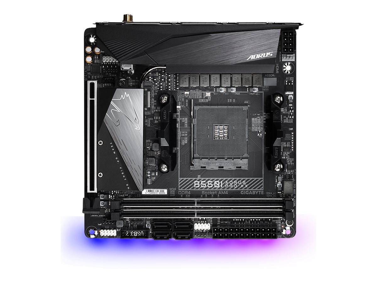 Gigabyte B550I AORUS PRO AX - 1.0 - Motherboard - Mini-ITX - Socket AM4 - AMD B550 Chipsatz - USB-C Gen2, USB 3.2 Gen 1, USB 3.2 Gen 2 - 2.5 Gigabit LAN, Bluetooth, Wi-Fi - Onboard-Grafik (CPU erforderlich)