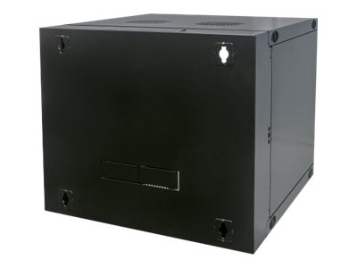 Intellinet Network Cabinet Wall Mount (Double Section Hinged Swing Out) 12U Usable Depth 235mmWidth 465mm Black Flatpack Max 30kg Swings out for access to back of cabinet when installed on wall 19 Parts for wall install (eg screwsrawl plugs)