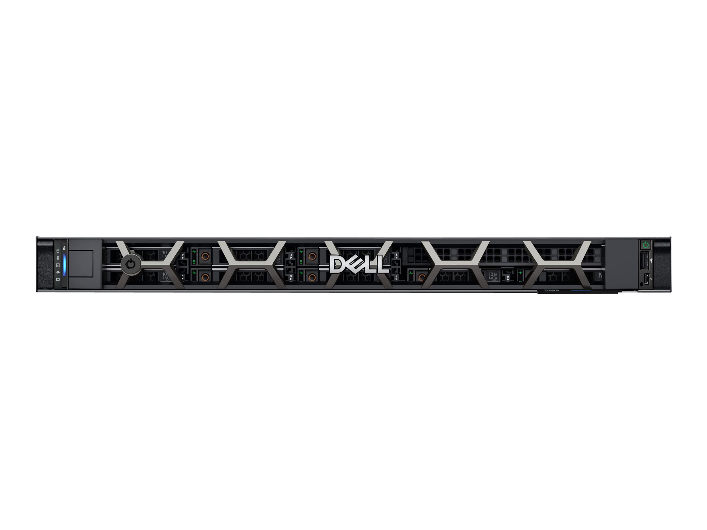 Dell PowerEdge R350 - Server - Rack-Montage - 1U - 1-Weg - 1 x Xeon E-2314  2.8 GHz - RAM 16 GB - SAS - Hot-Swap 6.4 cm (2.5")