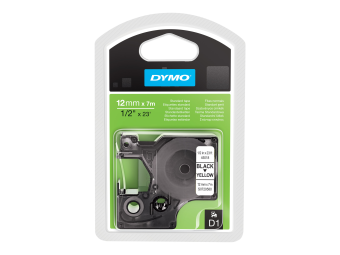 Dymo D1 - Selbstklebend - Schwarz auf Gelb - Rolle (1,2 cm x 7 m)
