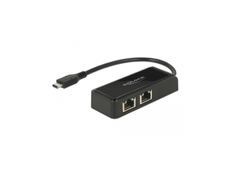Delock Adapter USB-C 3.1 Gen 1 > 2 x Gigabit LAN 101001000 Mbs