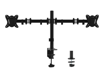 Equip Pro Articulating Dual Monitor Desk Mount Bracket - Befestigungskit - Voll beweglich - für 2 LCD-Displays - Kunststoff Aluminium Stahl - Schwarz - Bildschirmgröße 33-68.6 cm (13-27)