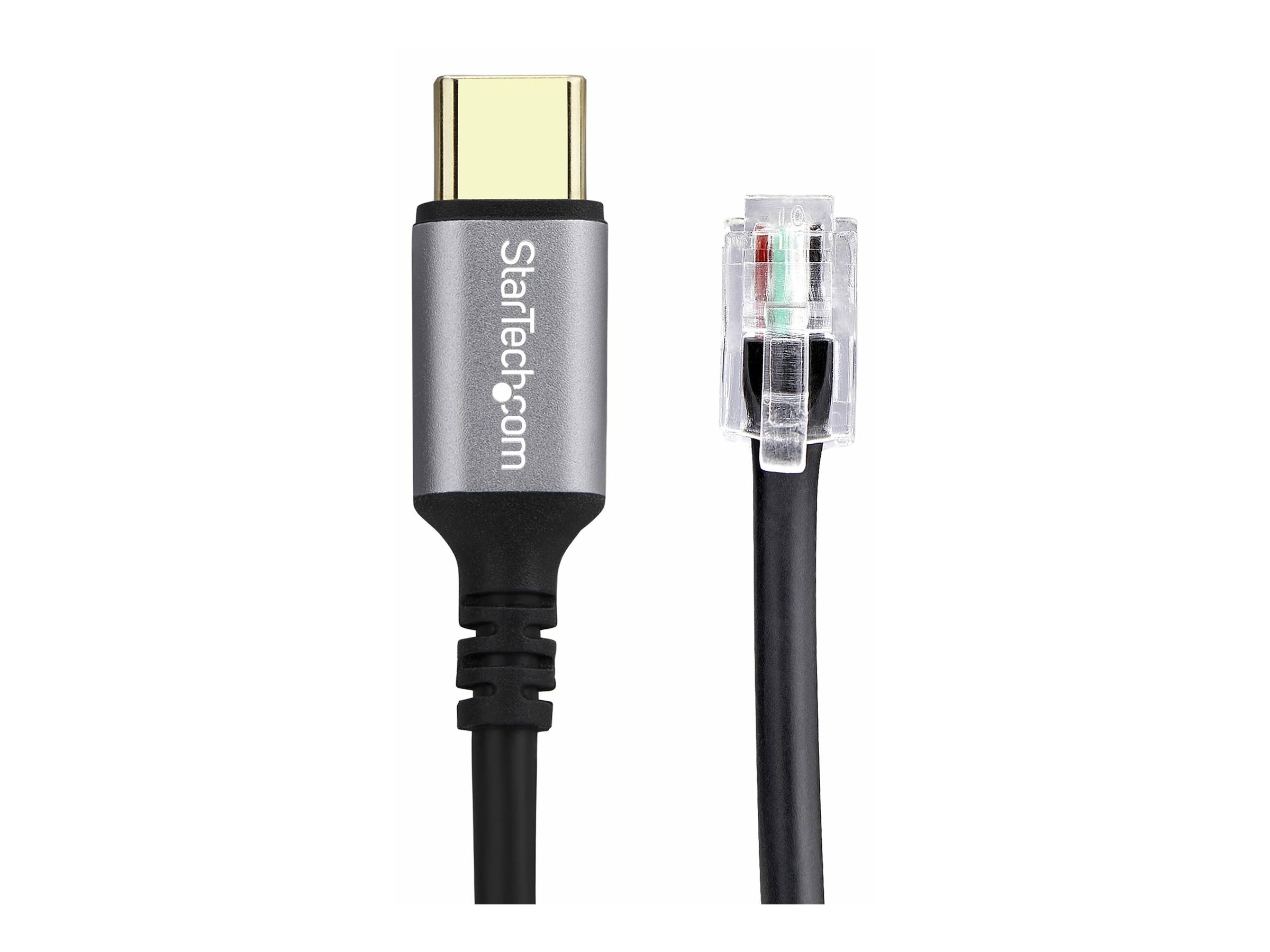 StarTech.com USB-C to RJ9 Adapter for Office Phone Handset or WiredWireless Headset Use Existing Landline Hardware 6ft1.8m For LaptopDesktop ComputerMobile