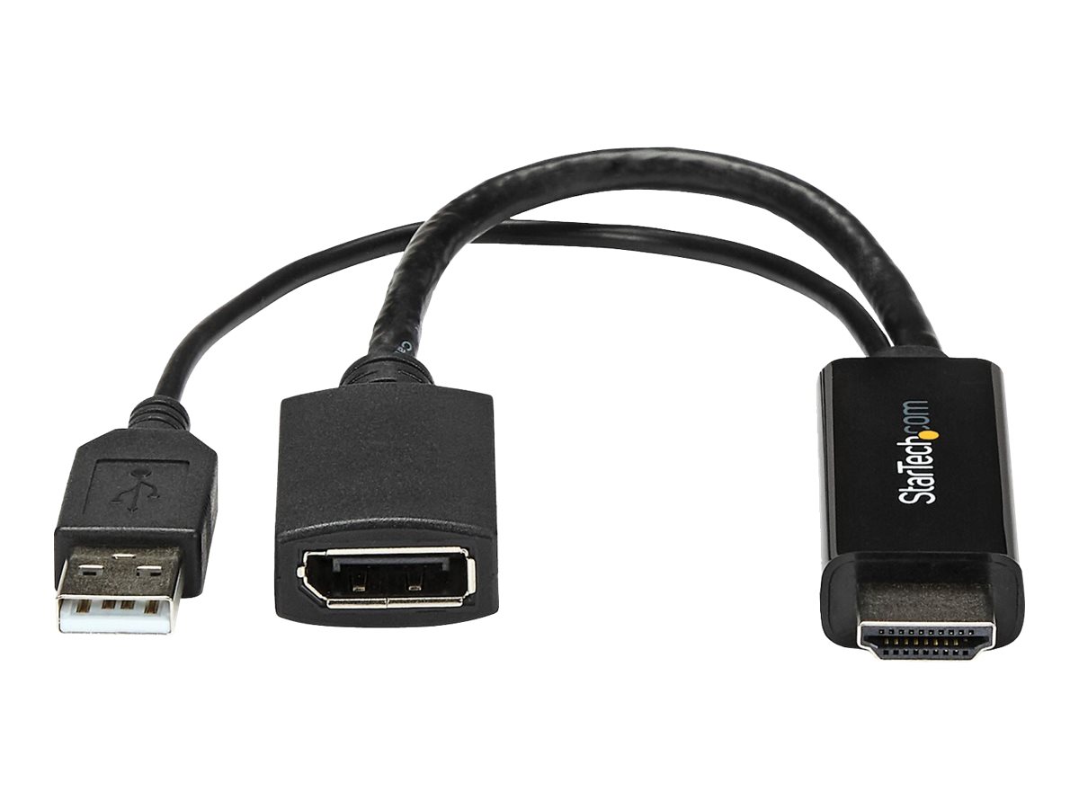 StarTech.com 4K 30Hz HDMI to DisplayPort Video Adapter w USB Power - 6 in - HDMI 1.4 (Male)