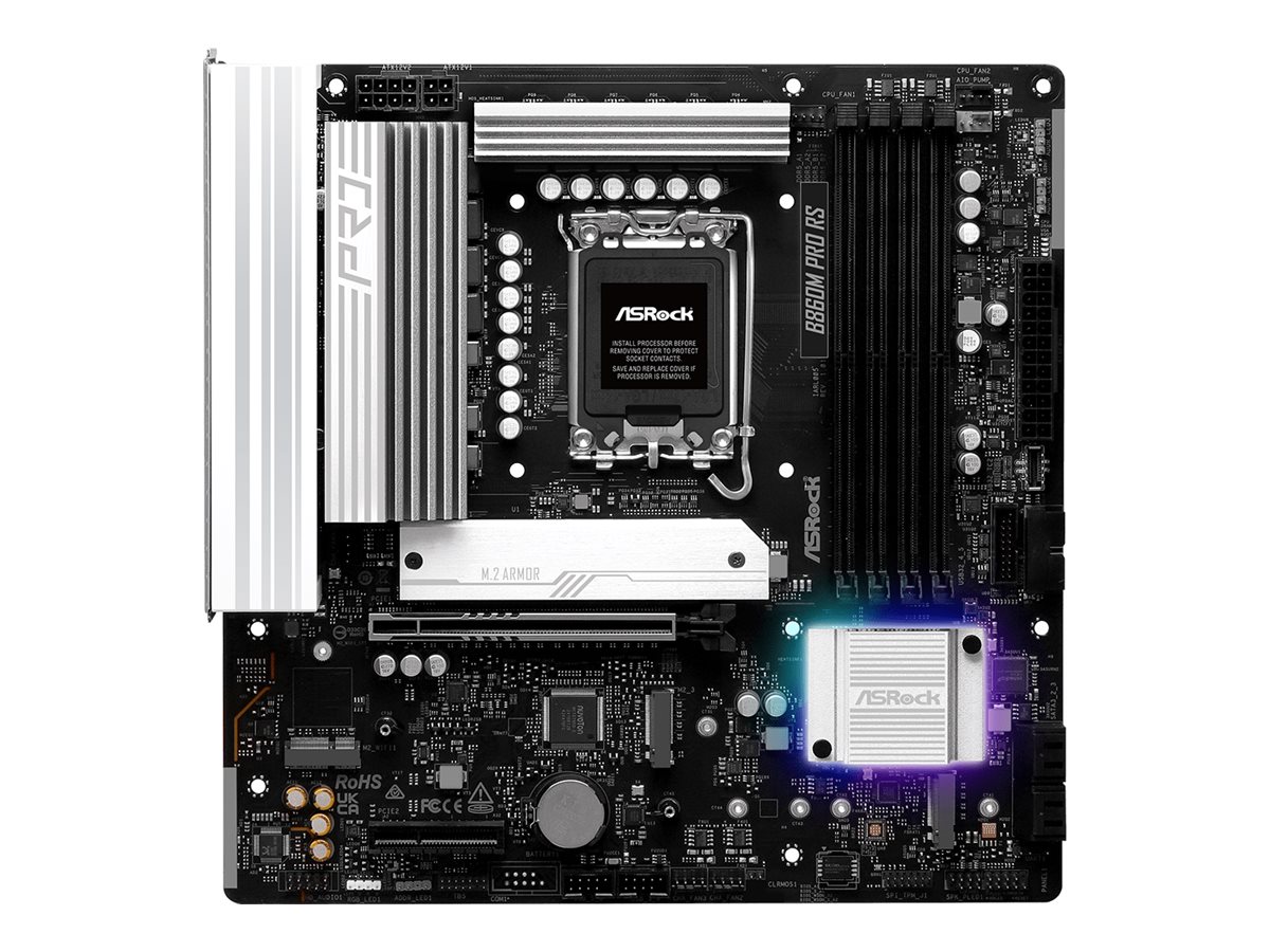 ASRock B860M Pro RS - Motherboard - micro ATX - LGA1851-Sockel - B860 Chipsatz - USB-C 3.2 Gen 2x2 USB-C 3.2 Gen2 USB 3.2 Gen 2 USB 3.2 Gen 1 - 2.5 Gigabit LAN Bluetooth - Onboard-Grafik (CPU erforderlich)