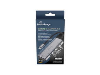 MEDIARANGE Hub USB-C 5 in 1 Multiport Adapter silber