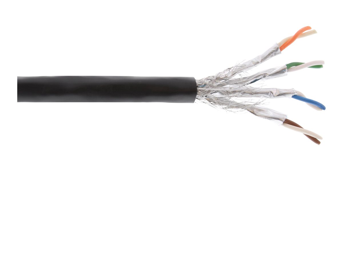 InLine Außen-Verl.-kab. Cat.7a - SFTP (PiMF) 4x2x0,58 AWG23 - PE-Man. schw.,50m