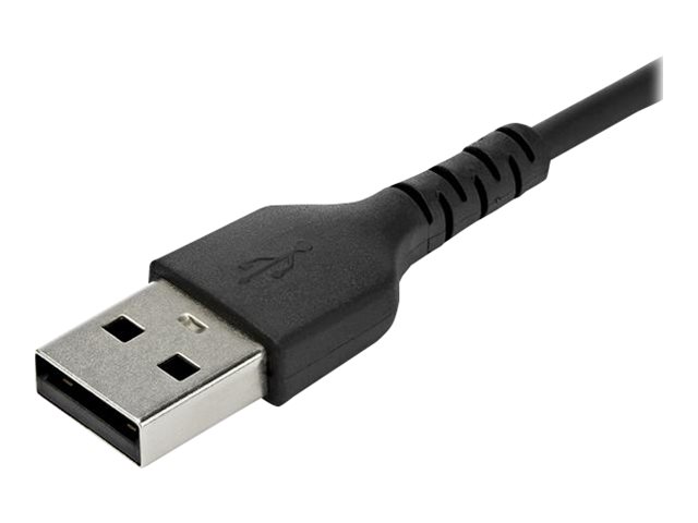 StarTech.com StarTech 1m USB A to USB C Charging Cable, Durable Fast Charge & Sync USB 2.0 to USB Type C Data Cord, Rugged TPE Jacket Aramid Fiber MM 3A Black, Samsung S10, S20, iPad Pro, Pixel - Heavy Duty and Rugged - USB-Kabel - USB (M)