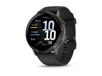 Garmin Venu 4 - 45 mm - Schiefer - intelligente Uhr mit Band - Silikon - schwarz - Handgelenkgröße 135-200 mm - Anzeige 3.53 cm (1.4")