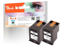 Peach TwinPack - 2er-Pack - 6 ml - Schwarz - kompatibel - wiederaufbereitet - Tintenpatrone (Alternative zu HP 302)