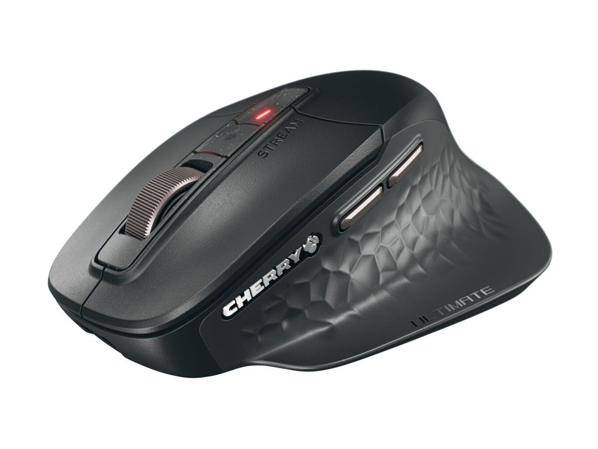 Cherry STREAM Ultimate - Maus - ergonomisch - Für Rechtshänder - optisch - 7 Tasten - kabellos, kabelgebunden - 2.4 GHz, Bluetooth 5.2 - kabelloser Empfänger (USB)