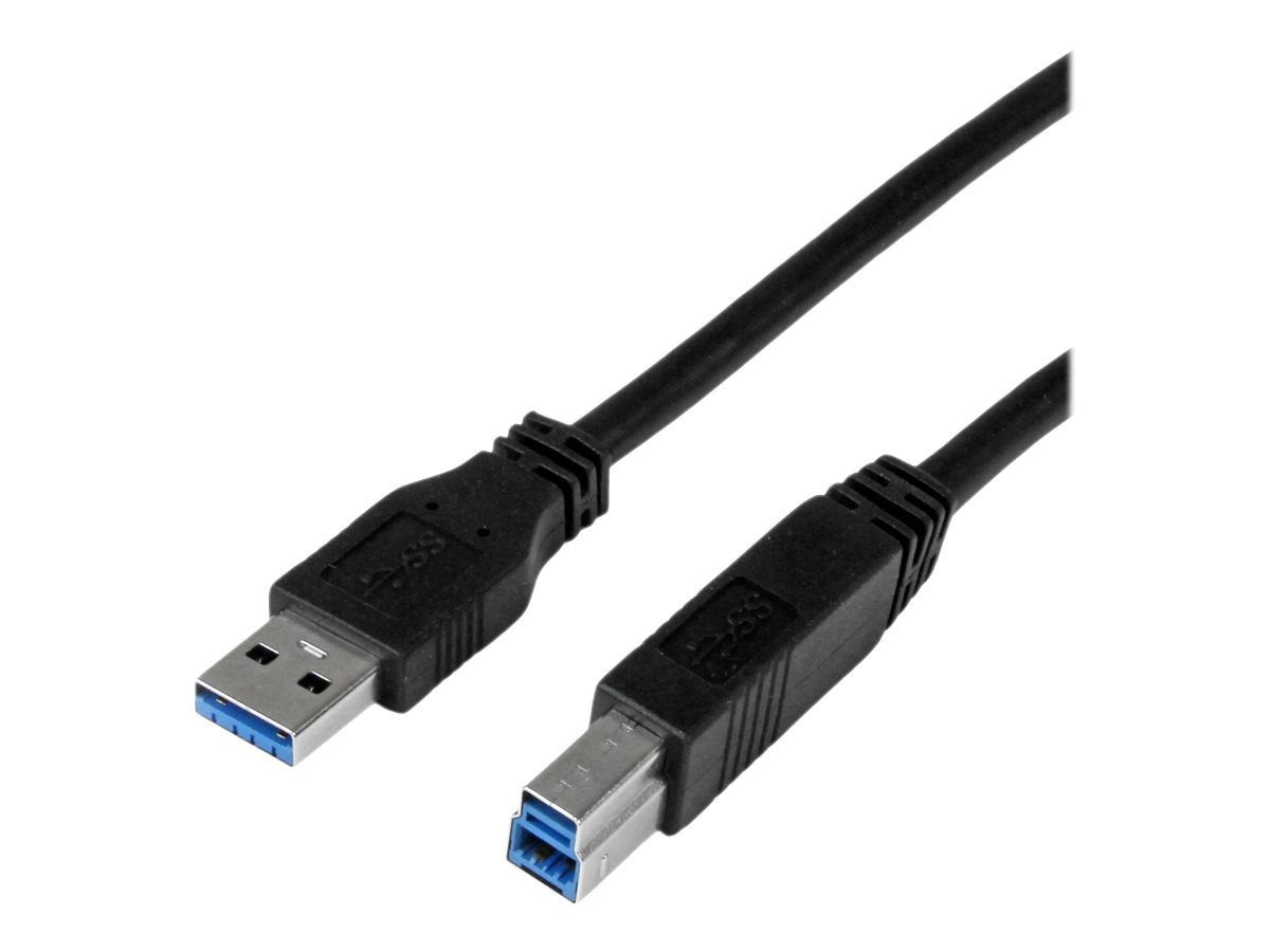 StarTech.com 1m zertifiziertes USB 3.0 SuperSpeed Kabel A auf B - Schwarz - USB 3 Anschlusskabel - SteckerStecker - USB-Kabel - USB Type B (M)