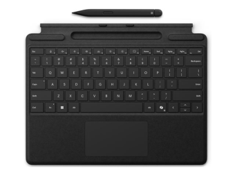 Microsoft Surface Pro Keyboard - Tastatur - mit Trackpad, Beschleunigungsmesser, Surface Slim Pen 2 Ablage- und Ladeschale - QWERTZ - DeutschÖsterreichisch - Schwarz - mit Slim Pen 2 - für Microsoft Surface Pro 8, Pro 8 for Business, Pro 9, Pro 9 for Bu