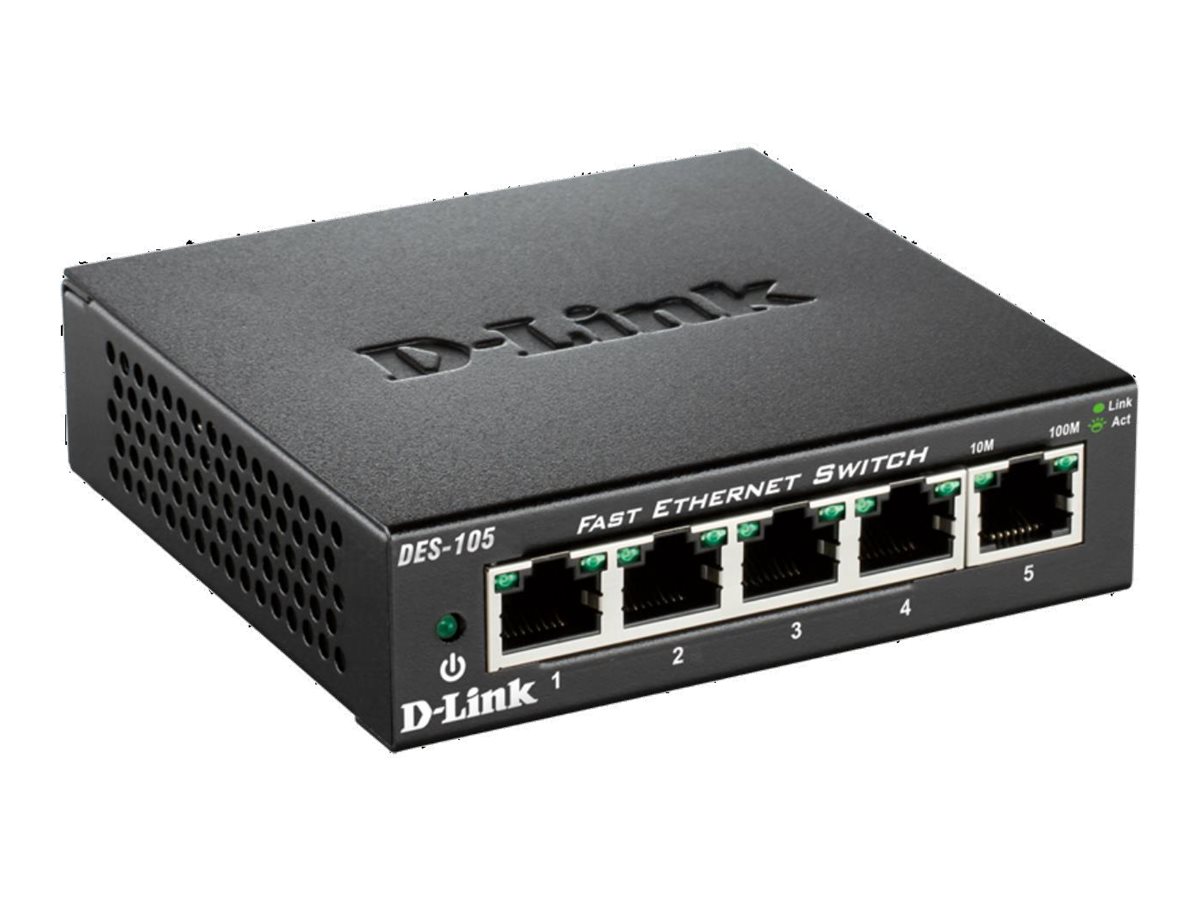 D-Link DES 105 - Switch - 5 x 10100 - Desktop