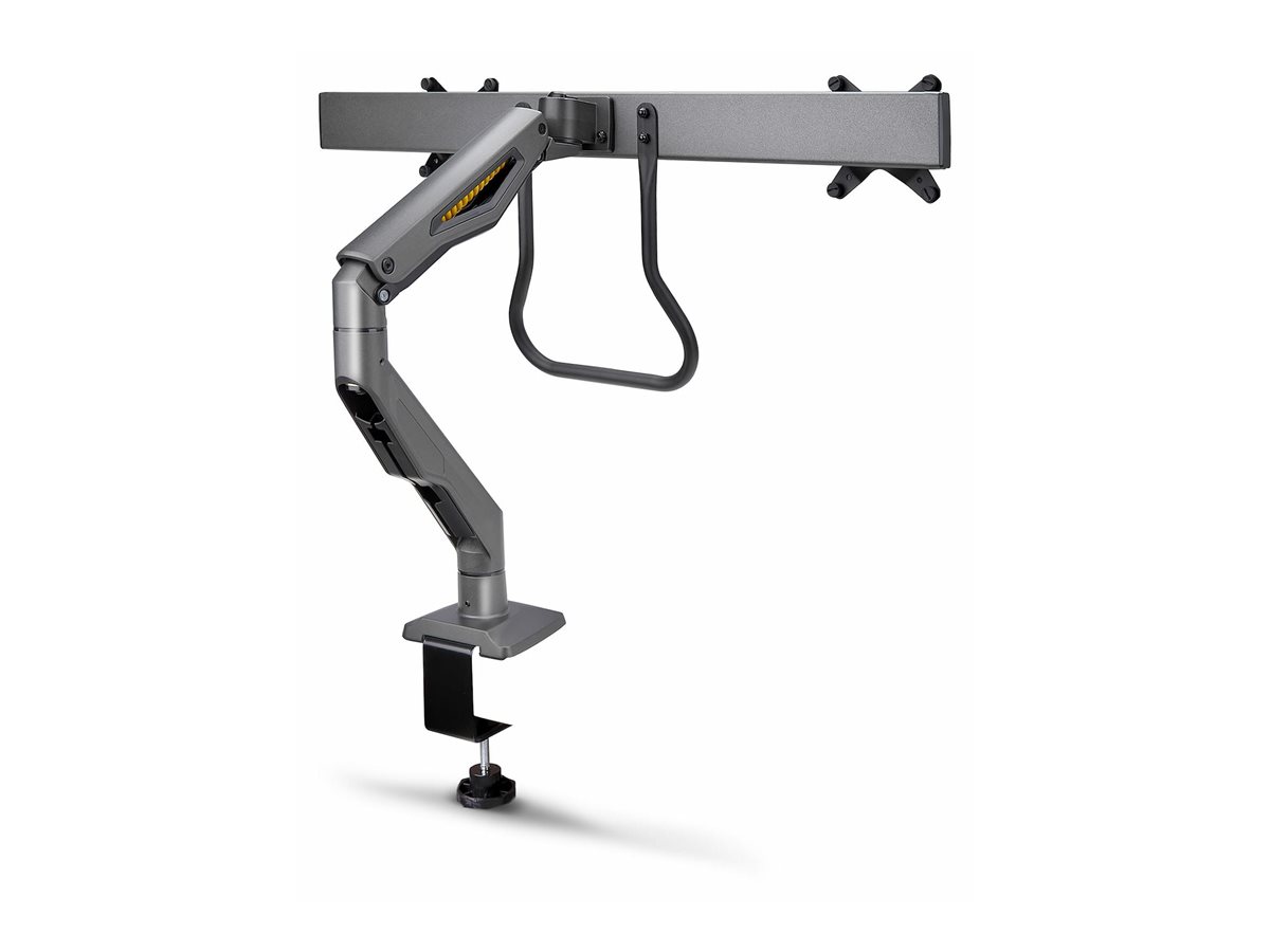 StarTech.com Desk Mount Dual Monitor Arm w Crossbar, Up To 27" Displays - Befestigungskit - artikulierender, mechanischer Feder - für 2 LCD-Displays - Stahl, Kunststoff - Schwarz - Bildschirmgröße 43.2-68.6 cm (17"-27")