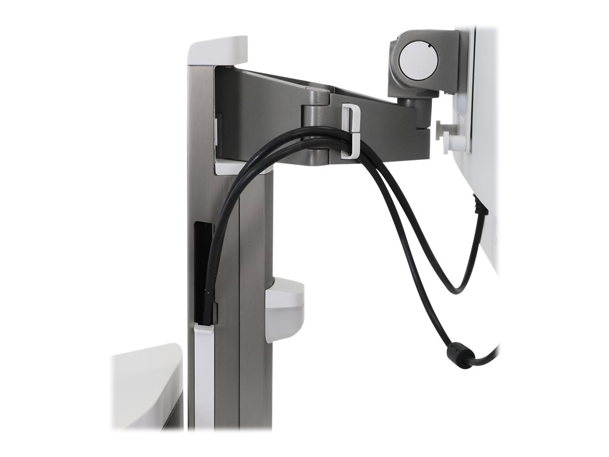 Ergotron CareFit Pro - Wagen - Electric Lift - für LCD-Display  PC-Ausrüstung - medizinisch - weiß, Warm Gray - Bildschirmgröße bis zu 68,6 cm (bis zu 27 Zoll)