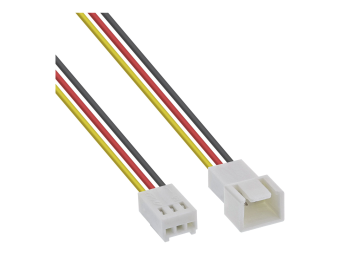InLine Lüfterkabel Verlängerung - 3pol Molex SteckerBuchse - Tachosignal - 0,3m