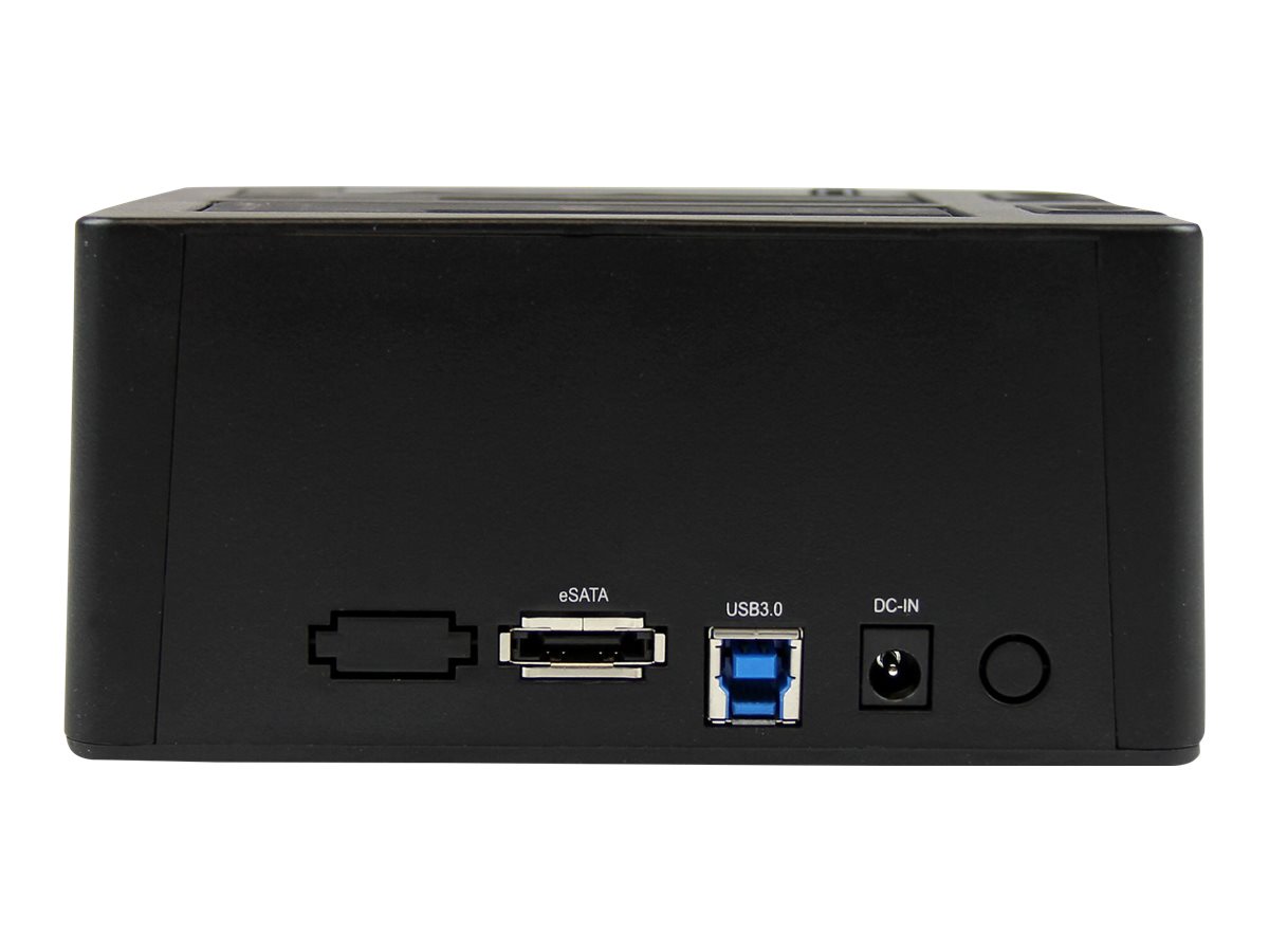 StarTech.com Dual-Bay USB 3.0 eSATA to SATA Hard Drive Docking Station USB Hard Drive Dock External 2.53.5 SATA IIIIII SSDHDD Docking Station Hot-Swap Hard Drive Bays - Top-Loading - Speicher-Controller - 2.5 3.5 (6.4 cm 8.9 cm)