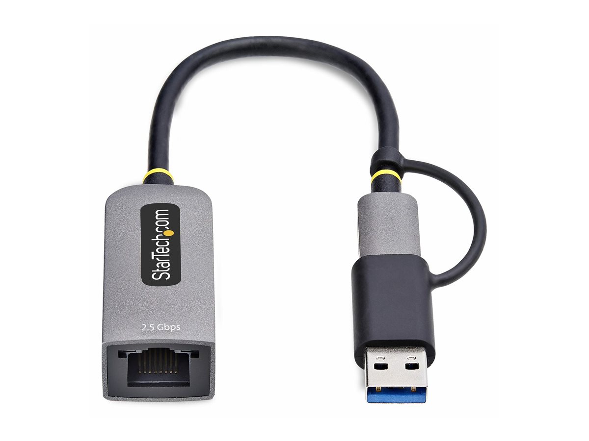 StarTech.com 2.5GbE USB-C to Ethernet Adapter with USB-A Converter