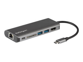 StarTech.com USB-C Multiport Adapter - 2x USB 3.0  HDMI  SD  Gigabit Ethernet - mit Stromversorgung (USB PD)