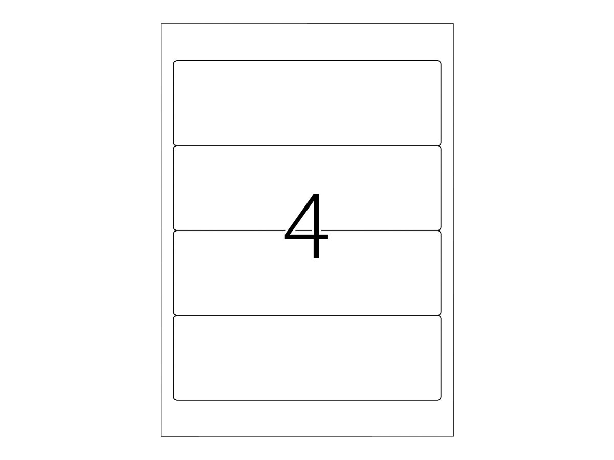 HERMA Special - Papier - matt - permanent selbstklebend - weiß - 192 x 61 mm 100 Etikett(en) (25 Bogen x 4)