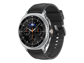 Samsung Galaxy Watch8 Classic - 46 mm - intelligente Uhr mit Hybridband - Hybrid-Eco-Leder - Bandgröße SML - Anzeige 3.4 cm (1.34")