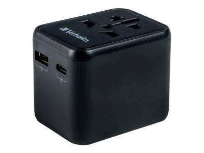Verbatim UTA-02 - Netzteil - 20 Watt - 3 A - QC 3.0 - 3 Ausgabeanschlussstellen (USB, BS 1362, 24 pin USB-C)