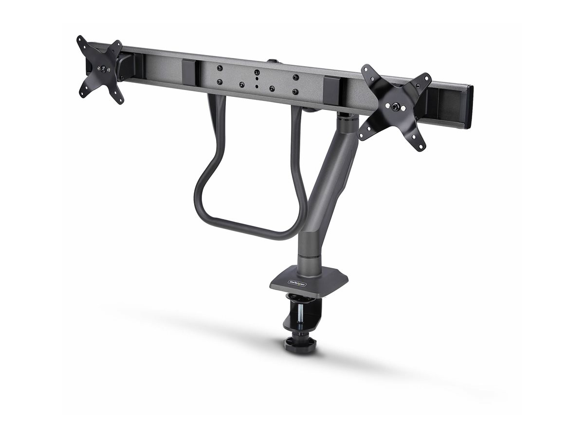StarTech.com Desk Mount Dual Monitor Arm w Crossbar, Up To 27" Displays - Befestigungskit - artikulierender, mechanischer Feder - für 2 LCD-Displays - Stahl, Kunststoff - Schwarz - Bildschirmgröße 43.2-68.6 cm (17"-27")