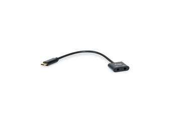 Equip USB C auf Dual 3,5 mm Kopfhörer DAC Adapter - USB C - Männlich - 2 x 3.5mm - Weiblich - 0,15 m - Schwarz