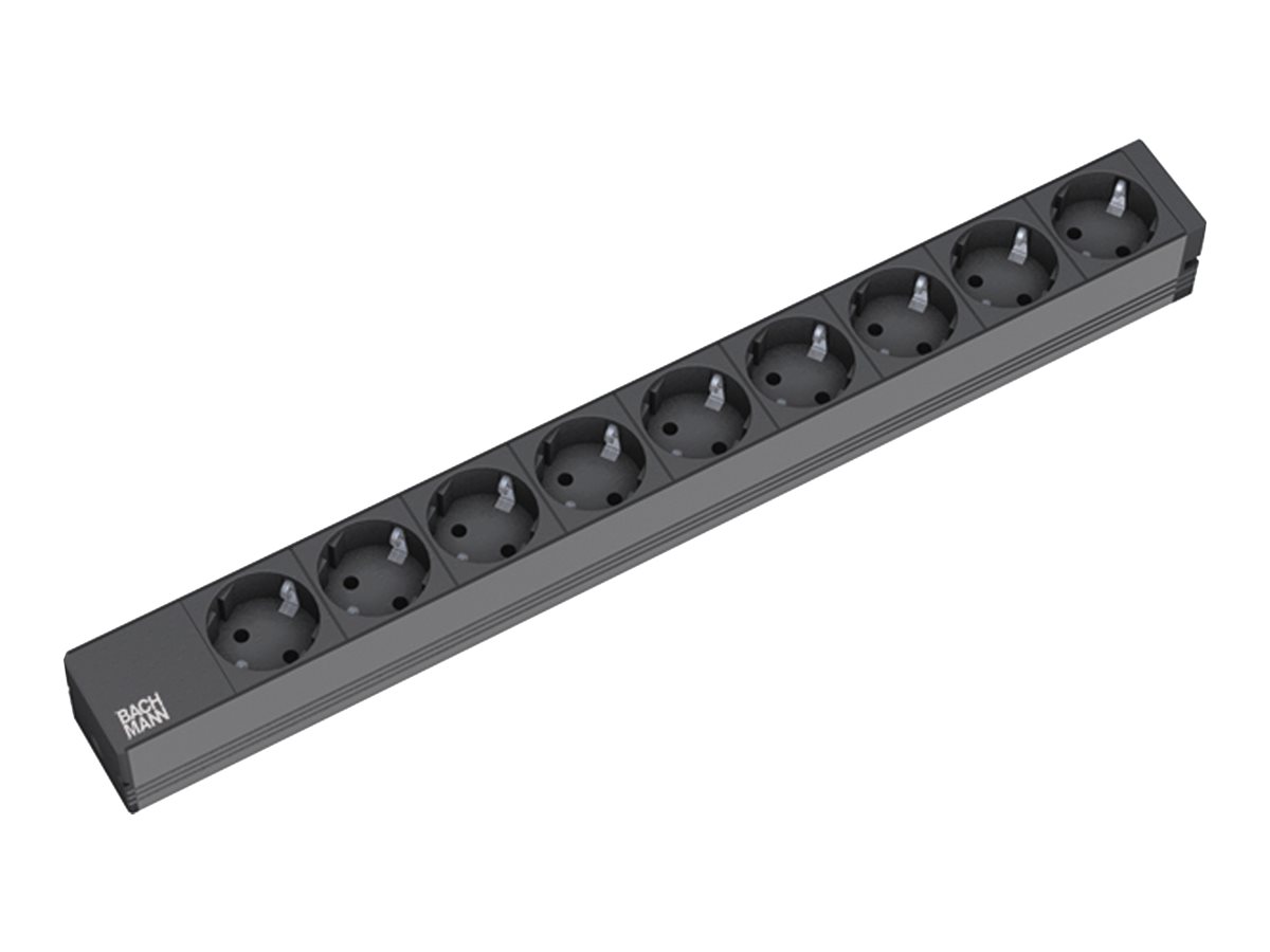 Bachmann Steckdosenleiste (Rack - einbaufähig) - Wechselstrom 250 V - Eingabe, Eingang power CEE 77 - Ausgangsanschlüsse 9 (power CEE 77)