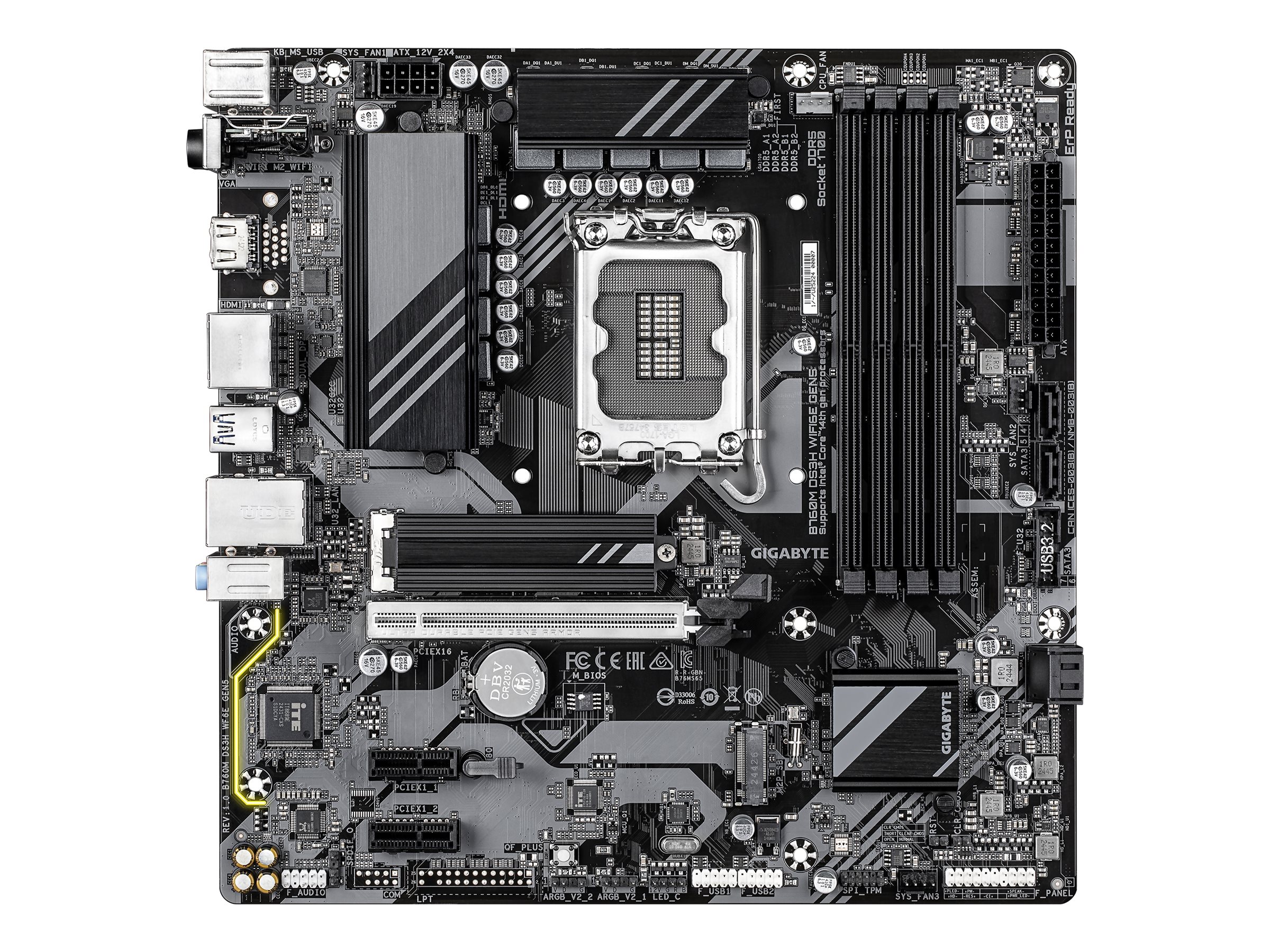 Gigabyte B760M DS3H WIFI6E GEN5 - Motherboard - micro ATX - LGA1700-Sockel - B760 Chipsatz - USB 3.2 Gen 1, USB-C 3.2 Gen2 - 2.5 Gigabit LAN, Wi-Fi 6E, Bluetooth - Onboard-Grafik (CPU erforderlich)