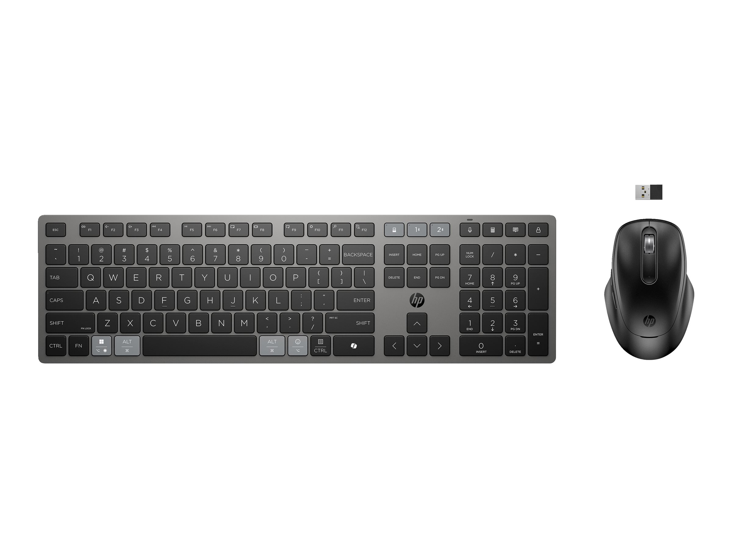 HP 725 - Tastatur-und-Maus-Set - multifunktional wiederaufladbar betrieben mit Superkondensator