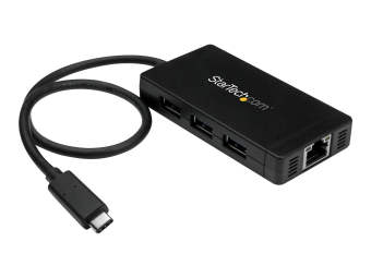 StarTech.com 3 Port USB 3.0 Hub mit USB-C und Gigabit Ethernet