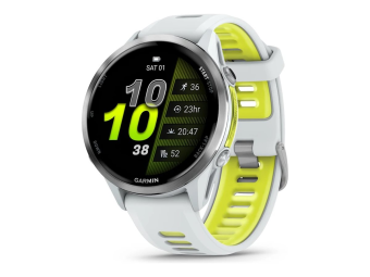 Garmin Forerunner 970 - Whitestone - Sportuhr mit Band - Silikon - whitestonetranslucent amp yellow - Handgelenkgröße 135-205 mm - Anzeige 3.53 cm (1.4")
